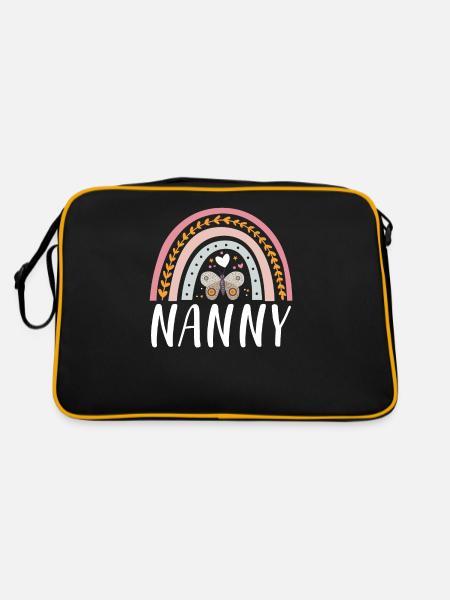 Nanny Rainbow Design For Grandma The Mother Day - Retro Bag - black/gold - Back