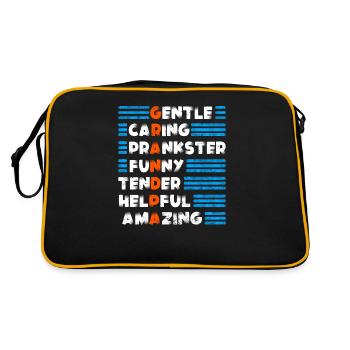 Grandfather Quality Design For Grandfather - Retro Bag - black/gold - Back