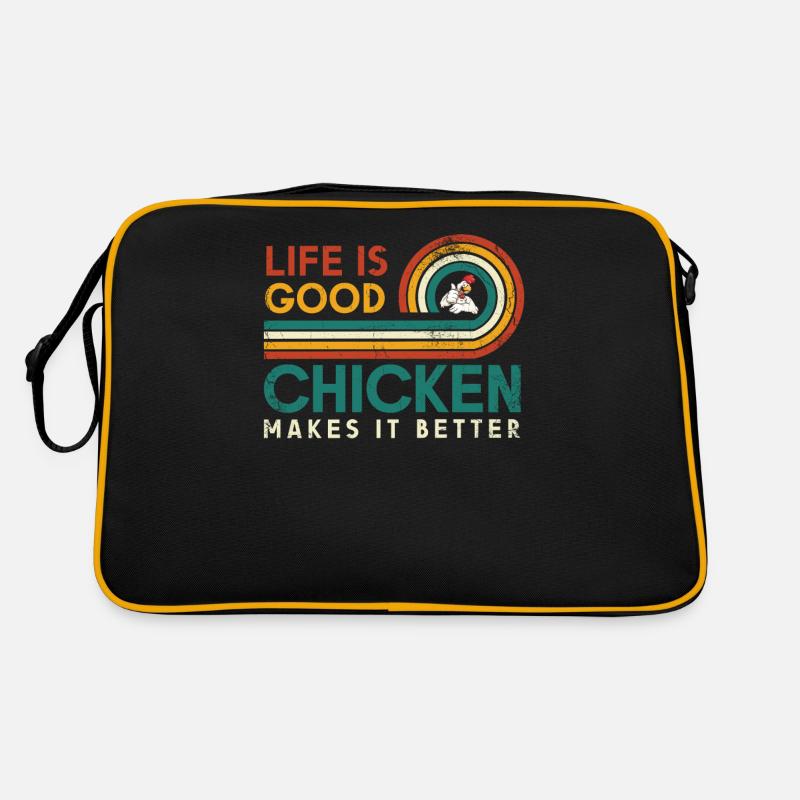 Life is good chicken makes it better for Retro Bag