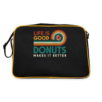 La vie est bonne Les beignets le rendent meilleur pour - Sac Retro - noir/or - Dos