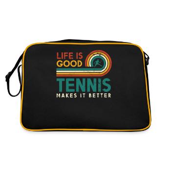 La vie est belle Le tennis en fait un meilleur design - Sac Retro - noir/or - Dos