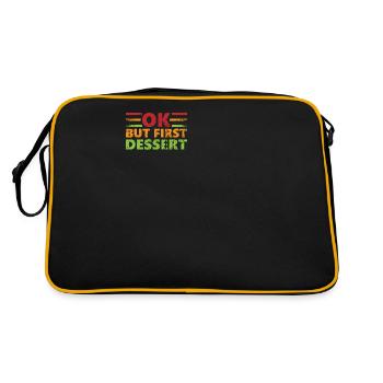 Ok, Aber Erstes Dessert-design Für Dessert-fan - Retro Tasche - Schwarz/Gold - Hinten