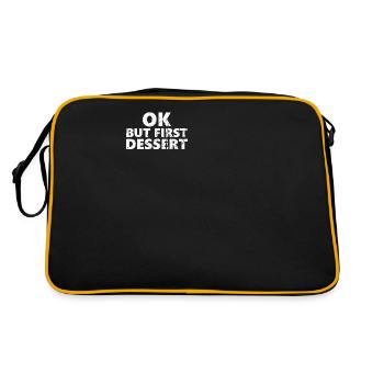Ok, Aber Erstes Dessert-design Für Dessert-fan - Retro Tasche - Schwarz/Gold - Hinten