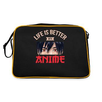 Life Is Better with Anime Design For Japanese - Retro Bag - black/gold - Back