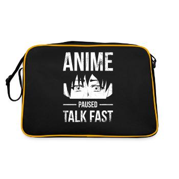 Anime Paused Quick Design For - Retro Bag - black/gold - Back