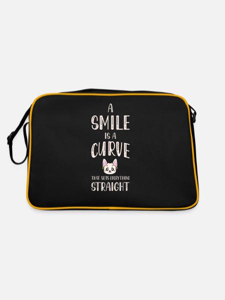 A Smile Is A Curve That Puts Everything in Balance - Retro Bag - black/gold - Back