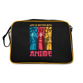 Life Is Better with Anime Design For Japanese - Retro Bag - black/gold - Back
