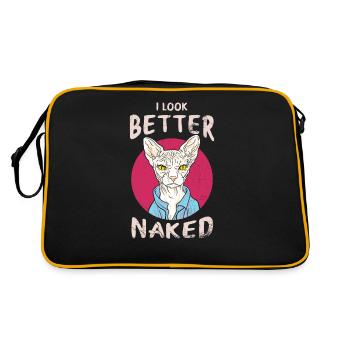 Je suis mieux de la conception nue pour Sphynx Cat - Sac Retro - noir/or - Dos