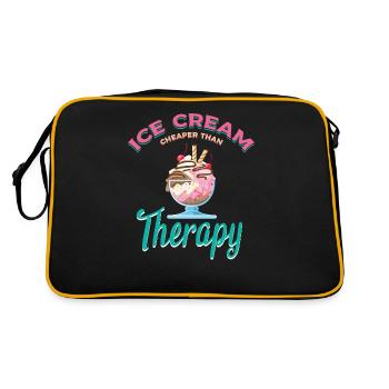 Crème glacée moins chère que la thérapie pour congelé - Sac Retro - noir/or - Dos