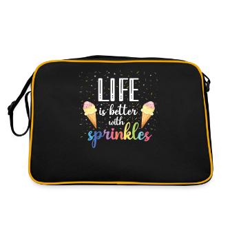 La vie est meilleure avec des saupoudrages pour frozen sweet fan - Sac Retro - noir/or - Dos