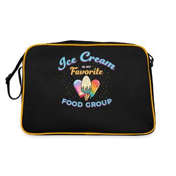 La crème glacée est mon groupe alimentaire préféré - Sac Retro - noir/or - Dos