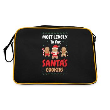 Très probablement mange des biscuits du Père Noël pour - Sac Retro - noir/or - Dos