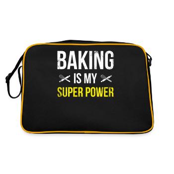 La cuisson est mon superpouvoir pour les boulangers ou la pâtisserie - Sac Retro - noir/or - Dos