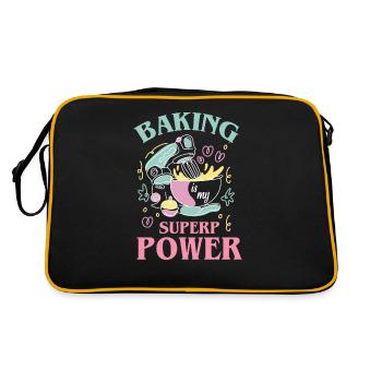 La cuisson est mon superpouvoir pour les boulangers ou la pâtisserie - Sac Retro - noir/or - Dos