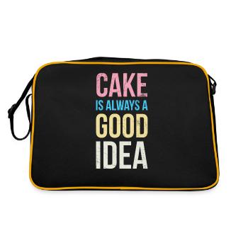 Le gâteau est toujours une bonne idée pour le boulanger ou - Sac Retro - noir/or - Dos