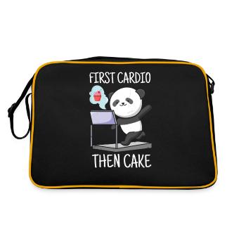 First Cardio, Then Cake For Bakers Or Baking Fans - Retro Bag - black/gold - Back