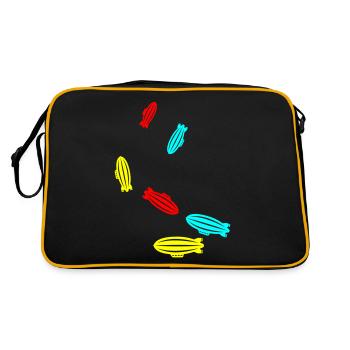 Zeppelin Icon Symbol - Retro Tasche - Schwarz/Gold - Hinten