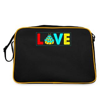 Love Cake For Bakers Or Baking Fans - Retro Bag - black/gold - Back
