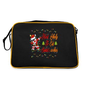 Très probablement mange des biscuits de Noël pour - Sac Retro - noir/or - Dos