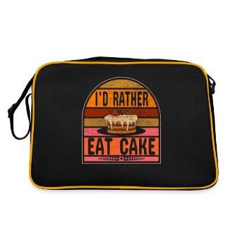 I Would Rather Cake For Bakers Or Baking Fans - Retro Bag - black/gold - Back