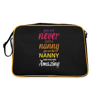 Sie Sind Nie Nur Ein Kindermädchen, Für Das Sie - Retro Tasche - Schwarz/Gold - Hinten
