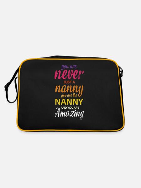 Sie Sind Nie Nur Ein Kindermädchen, Für Das Sie - Retro Tasche - Schwarz/Gold - Hinten