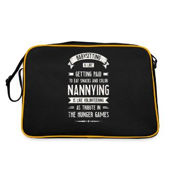 Babysitten Ist Wie Fürs Essen Bezahlt Zu Werden - Retro Tasche - Schwarz/Gold - Hinten