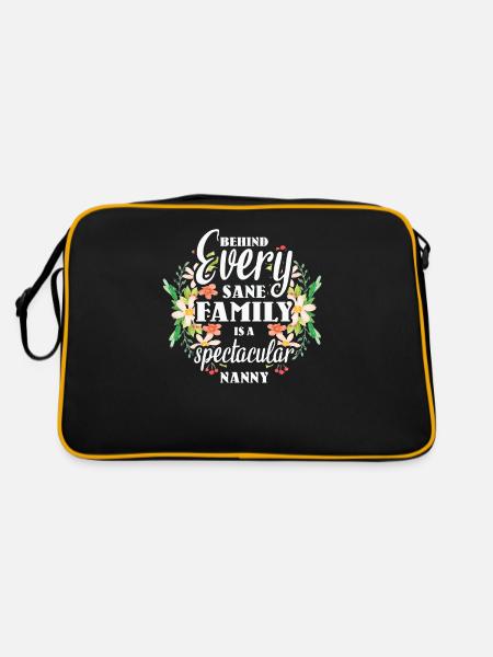 Behind every reasonable family is a - Retro Bag - black/gold - Back