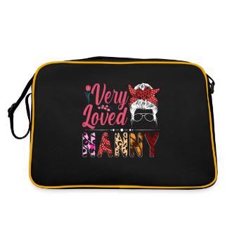 Very Beloved Nanny For Grandmother Grandma - Retro Bag - black/gold - Back