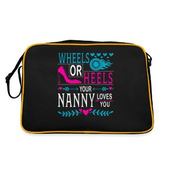 Räder Oder Fersen, Für Die Dich Dein Kindermädchen - Retro Tasche - Schwarz/Gold - Hinten