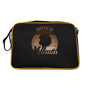 Eingetaucht In Melanin-retro-design Für Den - Retro Tasche - Schwarz/Gold - Hinten