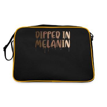Eingetaucht In Melanin Für Den Stolz - Retro Tasche - Schwarz/Gold - Hinten