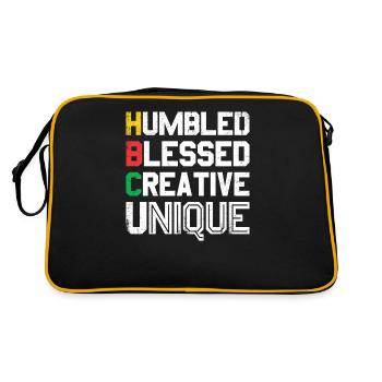 Humbled Blessed Creative Unique For Pride African - Retro Bag - black/gold - Back