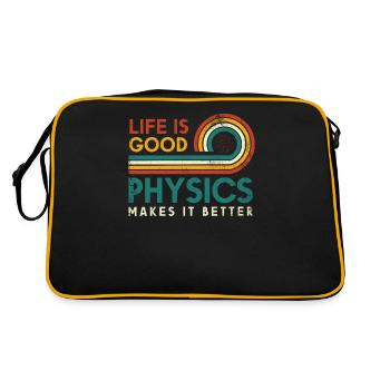 Das Leben Ist Gut Physik Macht Es Besser Physiker - Retro Tasche - Schwarz/Gold - Hinten