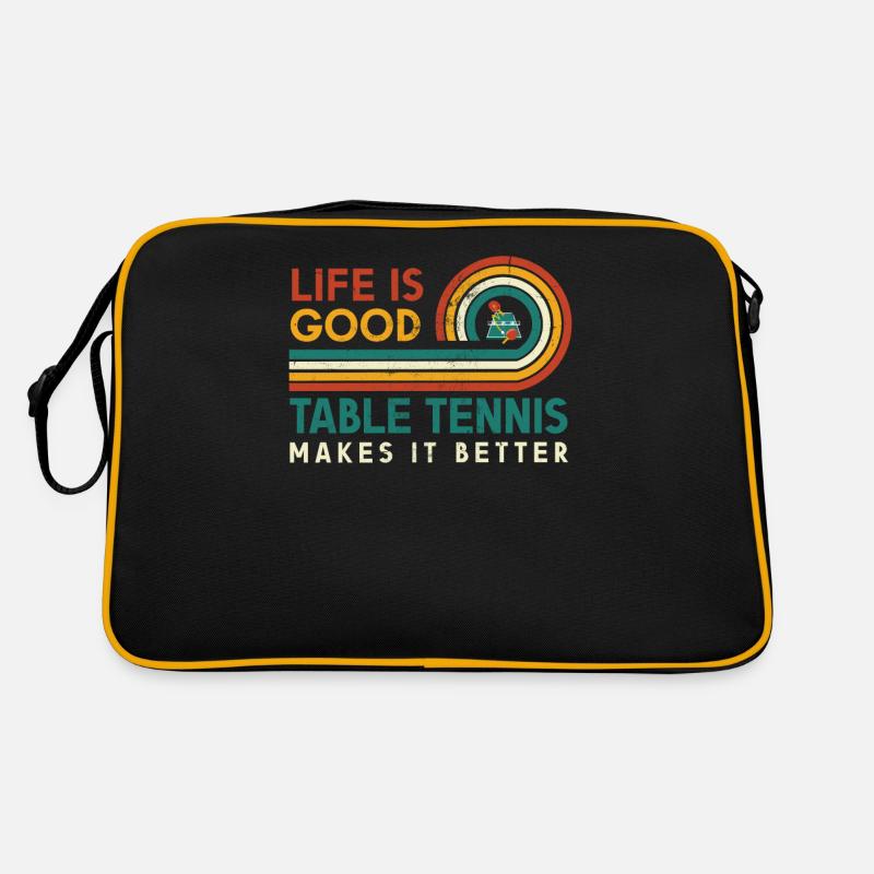 Life is good. Table tennis makes it better Retro Bag