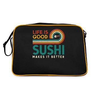 La vie est bonne Les sushis le rendent meilleur pour les sushis - Sac Retro - noir/or - Dos