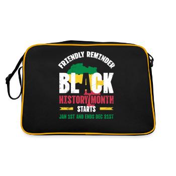 Friendly Reminder Black History Month For - Retro Bag - black/gold - Back