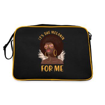 Es Ist Das Melanin Für Mich Für Den Stolzen - Retro Tasche - Schwarz/Gold - Hinten