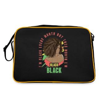 Ich Bin Jeden Monat Schwarz, Aber Diesen Monat Bin - Retro Tasche - Schwarz/Gold - Hinten