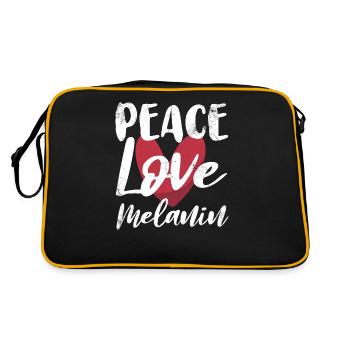 Friedensliebes-melanin Für Stolz-afroamerikaner - Retro Tasche - Schwarz/Gold - Hinten