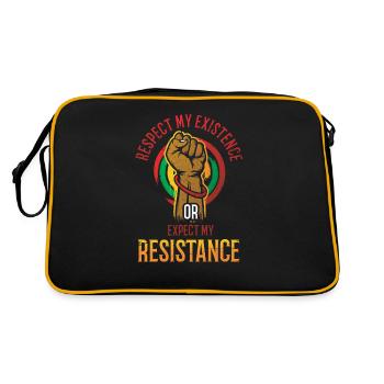 Respektiere Meine Existenz Oder Erwarte Meine Für - Retro Tasche - Schwarz/Gold - Hinten