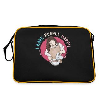 I Bake People Happy For Bakers Or Backers - Retro Bag - black/gold - Back
