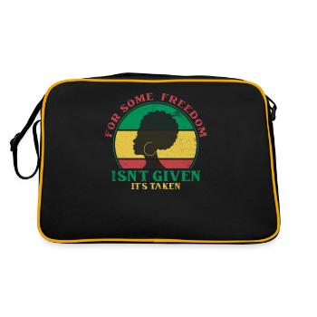 For some, freedom is not given, but - Retro Bag - black/gold - Back