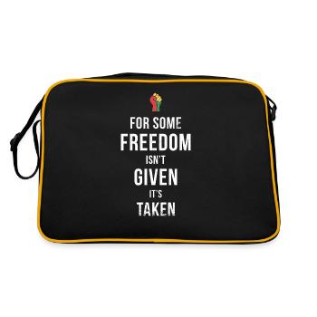 For some, freedom is not given, but - Retro Bag - black/gold - Back