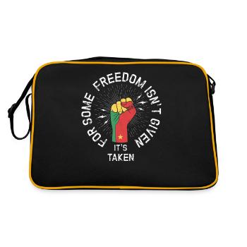 For some, freedom is not given, but - Retro Bag - black/gold - Back