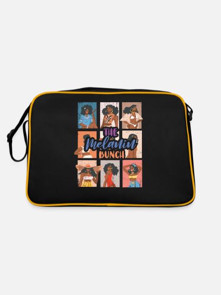 Das Melanin-bündel Für Stolze Afroamerikaner - Retro Tasche - Schwarz/Gold - Hinten
