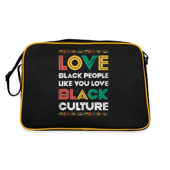 Liebe Schwarze Menschen Wie Dich Love Black For - Retro Tasche - Schwarz/Gold - Hinten