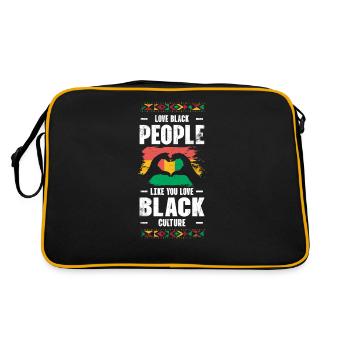 Liebe Schwarze Menschen Wie Dich Love Black For - Retro Tasche - Schwarz/Gold - Hinten