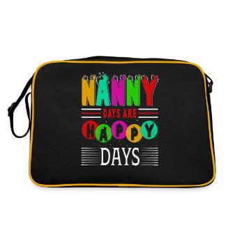 Nanny Days Are Happy Days For Grandma Grandma - Retro Bag - black/gold - Back