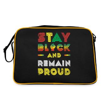 Stay black and stay proud of the - Retro Bag - black/gold - Back